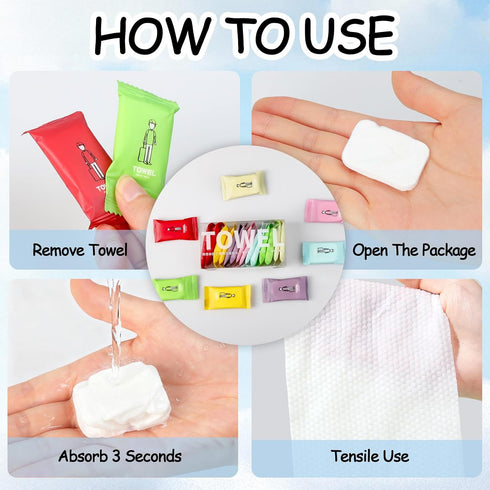 LLMSIX 28PCS Disposable Compressed Towels Tablets Portable Disposable Compressed Towels Reusable Cotton Facial Towel