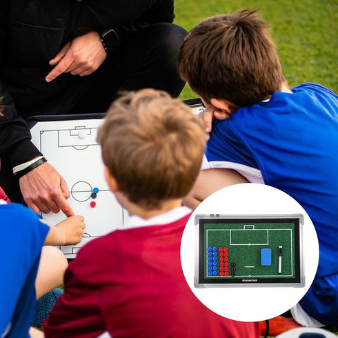 Football Dry Erase Coaching Board Aluminum Alloy Tactical Soccer Training Clipboard with Marker Pen for Coaches Sports