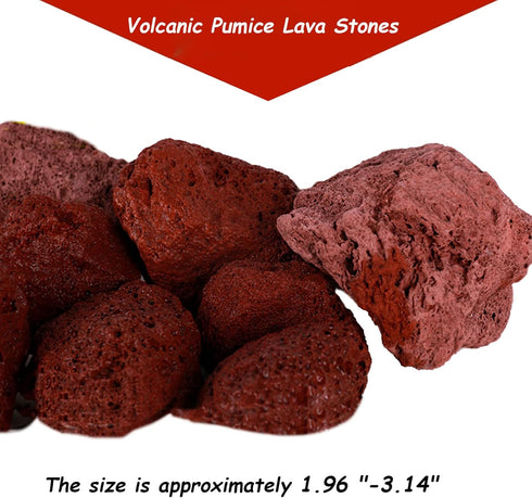 Tfwadmx Aquarium Red Lava Rock, 10 Pack Volcanic Pumice Stones for Betta Tank Fish and Shrimp