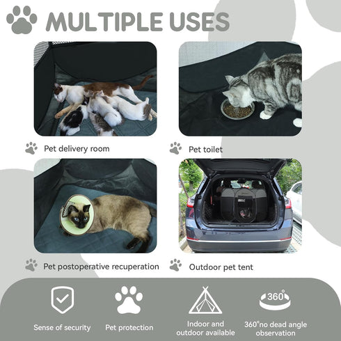 Dog Cat Playpen Indoor Outdoor for Puppy Pet Dogs Cat Travel and Recovery After Surgery, Dog Enclosure Tent Crates