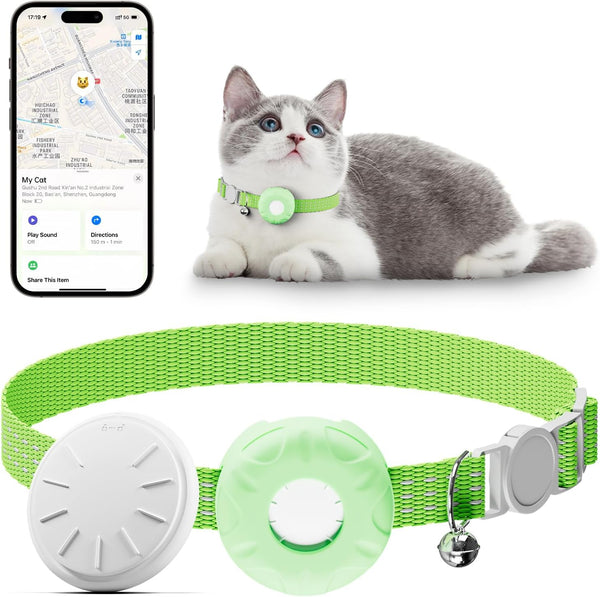 HONGTOP H Cat GPS Tracker for Cats, Waterproof Pet GPS Tracker with Safety Elastic