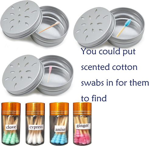 Dog Scent Work Starter kit Available in Anise, Birch, Clove vetiver Flavour Dog Scent Training kit, Nose Work, Dog scentwork Pure Oil-swabs Sets (4 swabs+6 Magnetic Box)