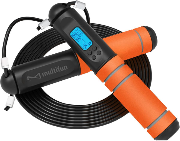 Jump Rope, multifun Speed Skipping Rope with Calorie Counter, Adjustable Digital Counting Jump Rope for Fitness, Workout