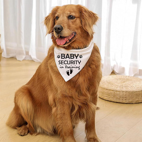 Lcekterur (2 Pack) Pregnancy Announcement Dog Bandana Baby Security in Training Printed Bandanas Baby Announcement Dog