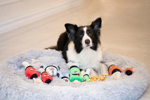 8", Squeaky Dog Plush Toy, Tools Bite_Stick Collection, for Small and Medium Dogs (Hand Saw, Small)