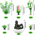 Fish Tank Accessories Aquarium Decorations Plants, 9pcs Green Fish Tank Decorations Plants and Cave Rock Decoration Decor Set, Aquarium Decor Plastic Plants by PietyPet