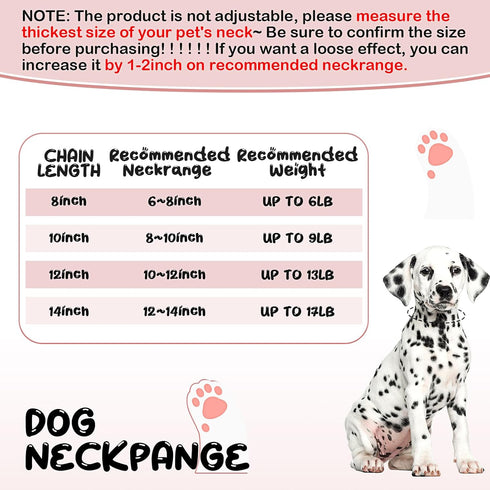 LEIFIDE Dog Chain Collar Diamond Link Necklace for Small Medium Large Dogs Cats (Silver, Pink White, 12 Inch)