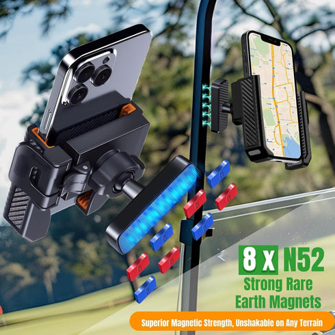 Byfowin N52 Yamaha,360 Magnetic Golf Cart Phone Holder: Magnet Golf Cart Phone Mount Compatible with EZGO Club Car