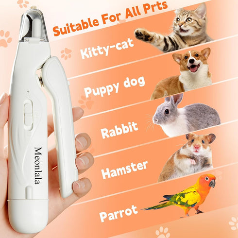 2-in-1 2 Dog Nail Clippers & Dog Nail Grinder with LED Lights, Ultra-Quiet, USB Rechargeable,Security Upgrade,Multiple