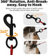 Heavy Duty Dog Leashes - Chew Proof with Comfortable Padded Handle, 4/5/6 FT Steel Safety Lead Rope for Dogs (Red, 4FT)