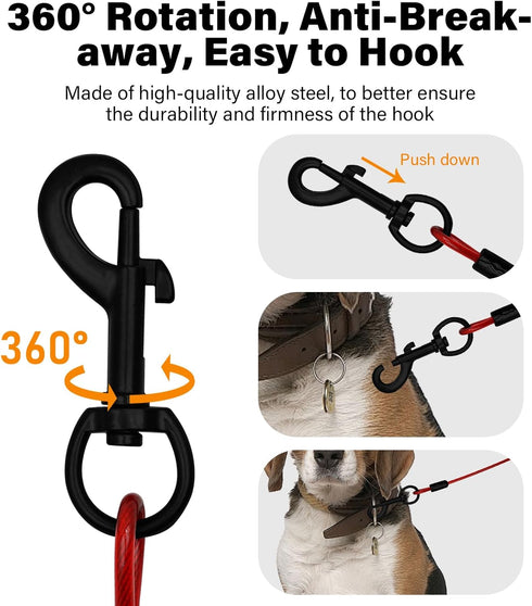 2 Pack Heavy Duty Dog Leashes with Chew Proof Padded Handle, 4/5/6 FT Steel Safety Lead Rope for Large Medium Dogs