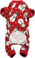 Lanyarco Cute Snowman Dog Pajama Reindeer Small Pet Clothes, Christmas Dog Pajamas Shirts, Red, Back Length 12"