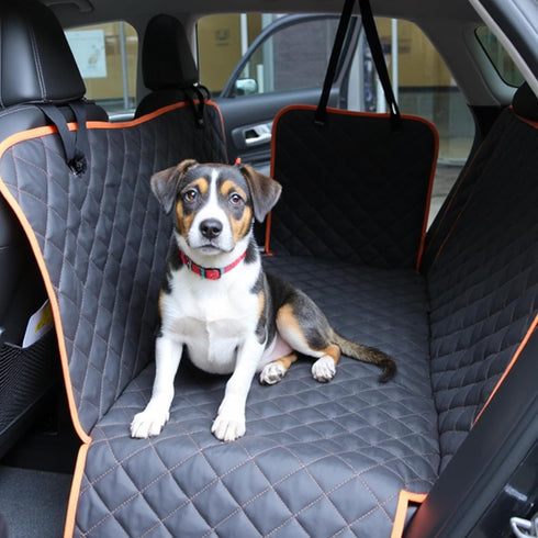 Hammock Amazon Basics Dog Car Seat Cover for Back Seat, Scratch-Resistant Nonslip with Side Flaps and Seatbelt Openings
