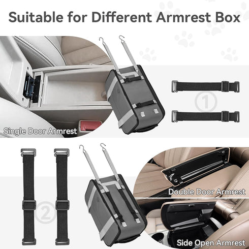 9 LBS PETSFIT Multipurpose Center Console Dog Car Seat, Airline Approved Dog Car Carrier with Safety Tether