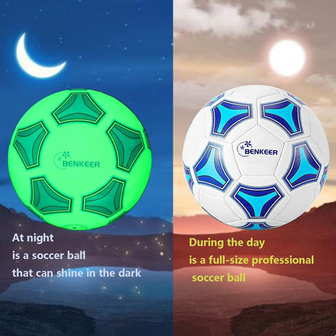 Glow in The Dark Soccer Balls, Size 3/4/5 Soccer Gifts for Boys, Youth and Adult - Traditional Soccer Balls