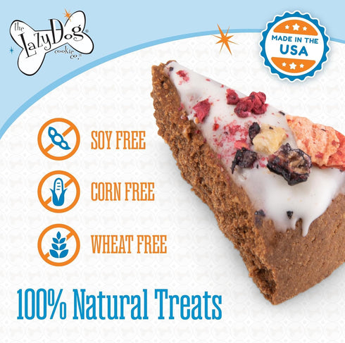 The Lazy Dog Happy Birthday Pie Dog Treat, 5 oz, Special Boy Celebration Treat with Bonus Sign