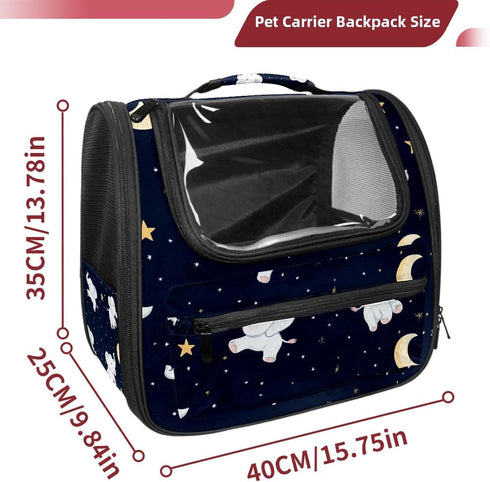 (1) White Baby Elephants Cat Carriers Dog Carrier Pet Carrier with Locking Safety Zippers for Cats, Kitties, Puppies