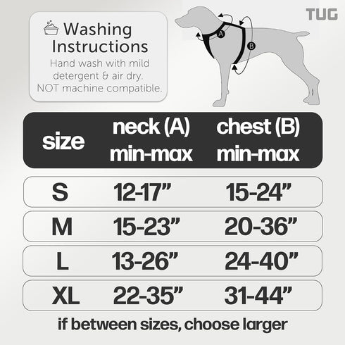 TUG Grab Dog Harness with Integrated Traffic Leash, Magnetically Attached for Quick Control, Medium/Black