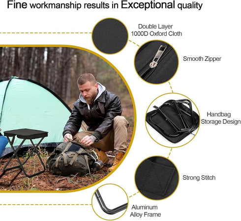 Generic 330 Lbs 330 Lbs Mountaineering and Hiking Portable Stool, Capacity Sturdy Collapsible Stool, Folding Chair