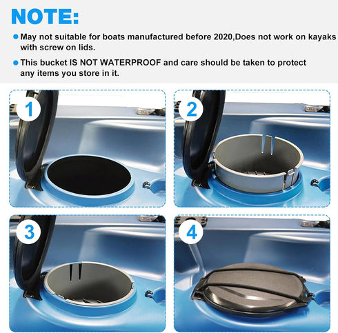 Kayak Storage Bucket, Hatch Container Replacement for Lifetime Kayaks, Fishing Storage Bin Fit Hatch Opening 6 7/8"