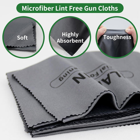 10/6Pack Pack Packaged-Gun Technology Microfiber Black/Gray Gun Cleaning Cloth-Large Size-Lint Free-Reusable Cleaning