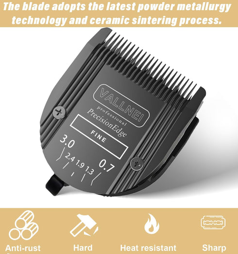 Detachable Adjustable Pet Dog Grooming Clipper - 5-in-1 Blade Compatible with WAHL Professional Animal Clippers (BLACK)