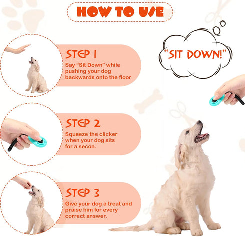 30 Pcs Dog Training Clicker with Wrist Strap - Pet Clicker for Dogs, Cats, Horses, and Birds Behavioral Training