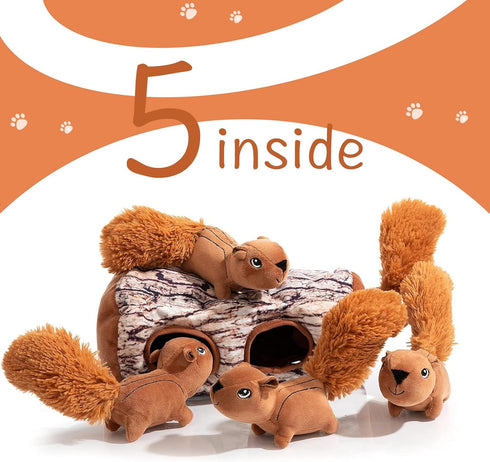 Interactive Plush Squirrel Dog Toy - Hide and Seek Puzzle for Engaging Play