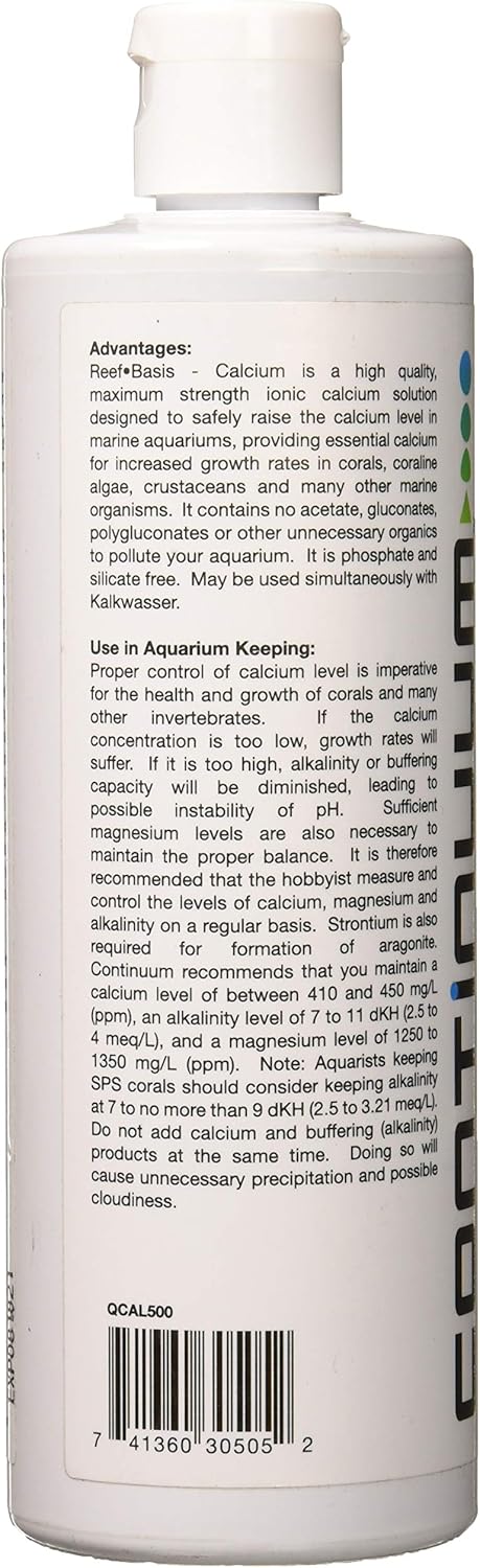 Continuum Aquatics Reef Basis Calcium Liquid for Aquarium, 16.9-Ounce