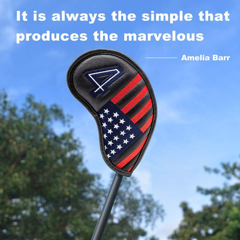 Golf Iron Head Covers Set, USA American Flag Iron Headcover Wedge Cover for PXG0311