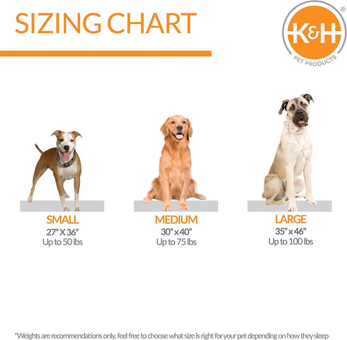 K&H Pet Products Indoor/Outdoor Superior Orthopedic Dog Bed, Gray/Paw, Small 27 X 36 X 4 Inches
