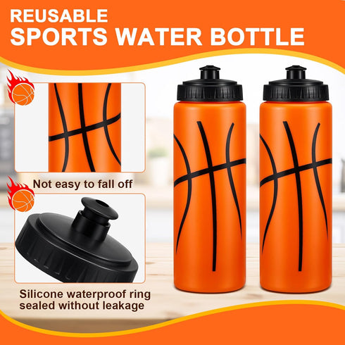 Yaomiao 12 Pcs 20 oz Basketball Water Bottle for Boys, Reusable BPA Free Squeeze Bottles