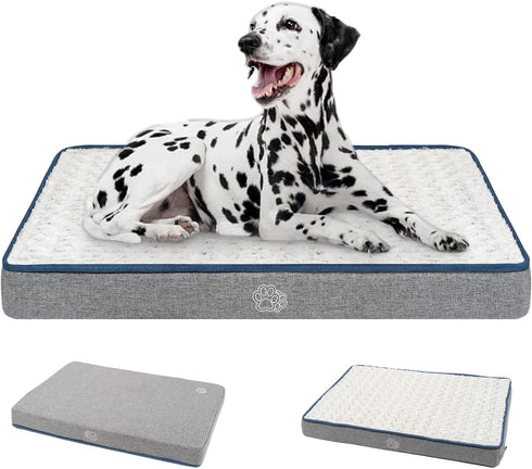 EMPSIGN Reversible Cool and Warm Dog Bed for Crate, Washable and Removable Cover, Grey