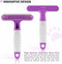 POODLIE Poodle Pet Dog Grooming Rake | Dematting Tool with Stainless Steel Shedding Comb, Purple Handle