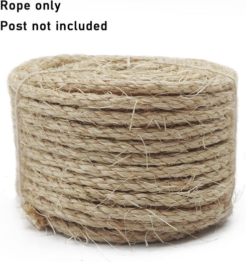 Natural Sisal Rope for Cat Scratcher, 1/4 Inch 164FT Multi Color Replacement Rope