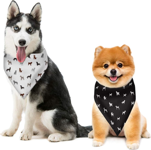 Howilath 5 PCS Set Tie-Dye Dog Bandana, Washable Triangle Neckerchief, Colorful Scarf for Dogs Cats Pets, One Size