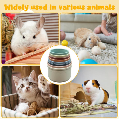 starfa lab 8 Pcs Stacking Cups for Small Animal Toys,Nesting Rabbit Toys of Different Sizes,Safe Plastic Colorful