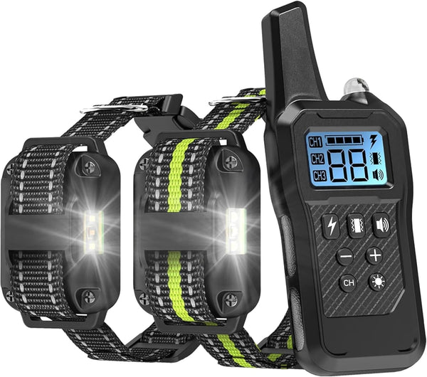 Dog Shock Collar 2 Pack, Dog Training Collar with Remote, IP65 Waterproof E Collar for Dogs with Shock, Vibrate, Beep