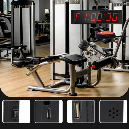 Countdown 12/24H Gym Timer Portable Gym Clock with Start/Stop Button,Interval Timers Stopwatch Timer Remote Control