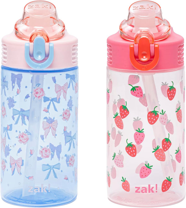 Zak Designs Sage Kids Water Bottle For School or Travel, 16oz Durable