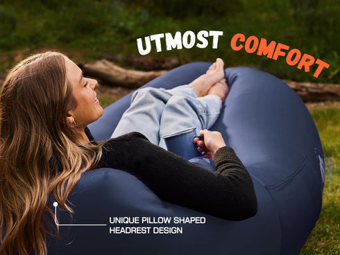 WEKAPO Inflatable Lounger Air Sofa Chair – Portable Waterproof Couch for Camping, Beach, and Outdoor Activities