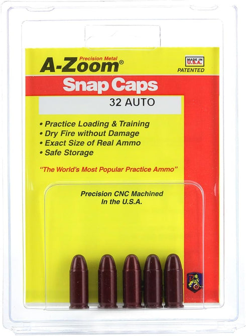 A-Zoom 15153, Pistol Metal Snap Caps, 32 Automatic, Per 5
