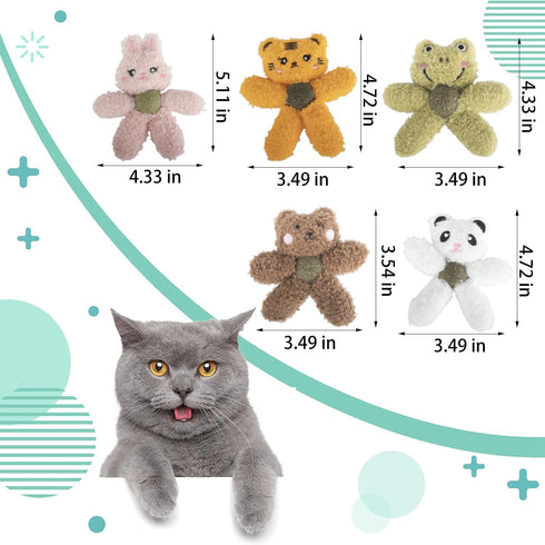 Gavpepy Plush Catnip Toys for Indoor Cats, Interactive Kitten Chew Toys for Teething & Dental Care, Durable Nylon