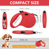 Retractable Dog Leash, 16ft Walking Leash for Small Dogs up to 77lbs, Non-Slip Handle - Red