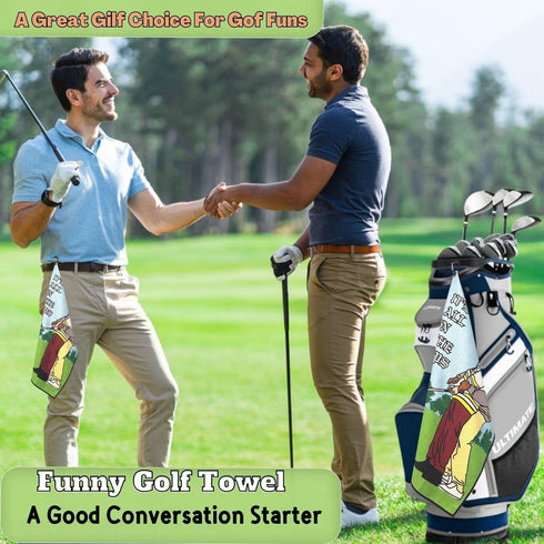 Funny Golf Towel, Printed Golf Towels with Clip, Golf Gift for Men, Birthday Gifts for Golf Fan - It's All in The HIPS