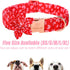 Valentine's Day Dog Collar with Flower Tie, Adjustable Pink Red Collar for Small Medium Large Dogs