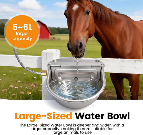 CBKKLHY 304 Large Automatic Dog Water Dispenser Outdoor, Auto Refill Water Bowl for Dogs Cats, Livestock Waterer