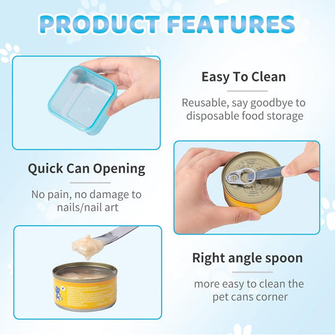 3oz Cans,4 Pack 2.56''/65mm Canned Cat Food Storage Can Container for Cat Airtight Pet Food Sealer with Snap-Lock Cover