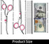 Pink Dog Grooming Scissors with Safety Round Tip,Pet Grooming scissors Kit,Dog Shears for Grooming,Incude Thinning,Curved Grooming Scissors and Comb for dogs, cats.Suitable for The Right Hand by wikdey