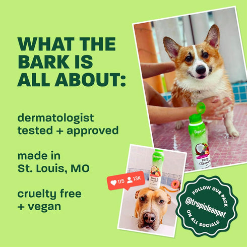 2-in-1 20 oz TropiClean Watermelon Refreshing Cat & Dog Shampoo and Conditioner | Cat & Dog Bath Supplies | | Made